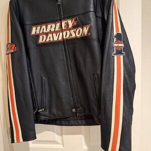 XL Harley Davidson Men's Torque Black Leather Jacket HD Motorcycle